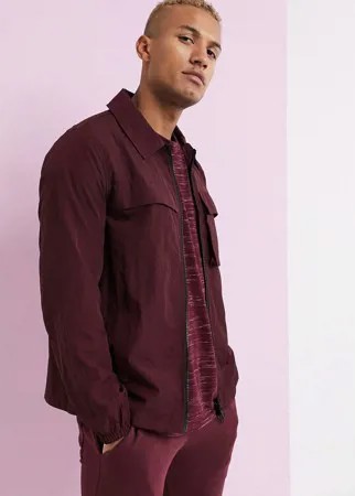 Бордовая куртка в стиле милитари ASOS DESIGN-Красный