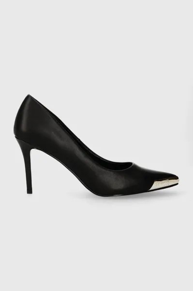 Кожаные туфли Scarlett на высоком каблуке Versace Jeans Couture, черный
