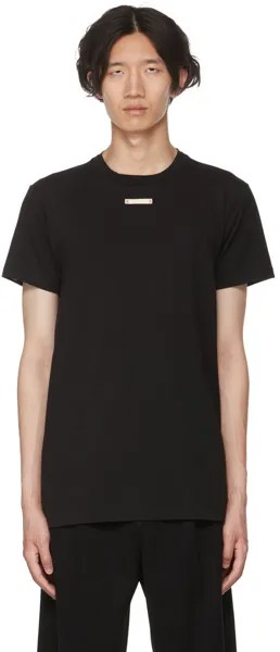 Черная хлопковая футболка Maison Margiela