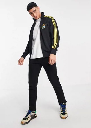 Черная олимпийка с тремя полосками adidas Originals x The Simpsons Firebird-Черный цвет