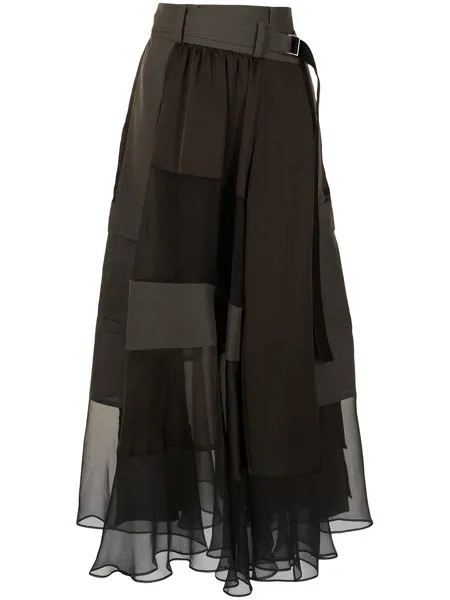 Sacai длинная юбка в технике пэчворк