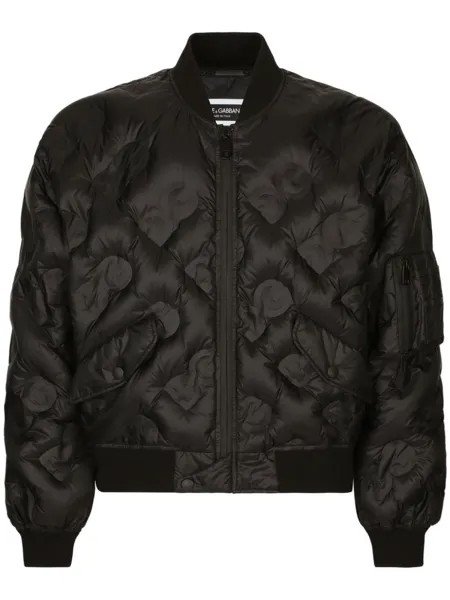 Dolce & Gabbana бомбер с логотипом DG, черный