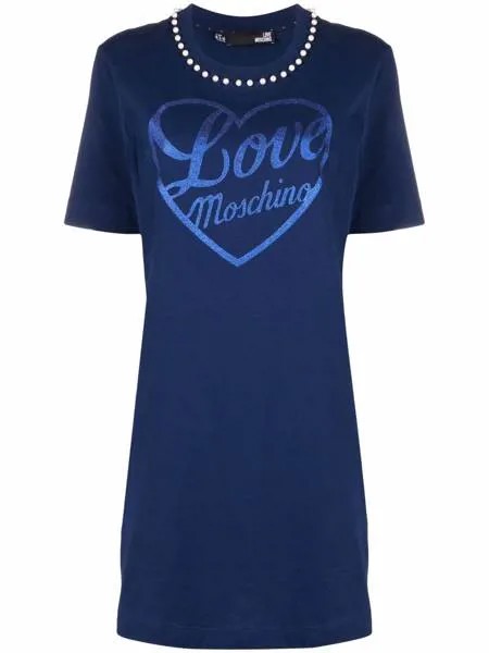 Love Moschino платье из джерси с логотипом