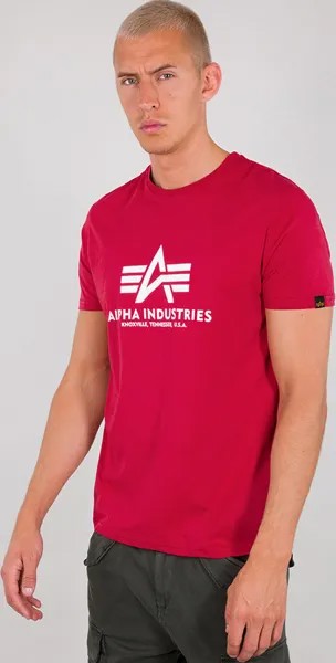 Базовая футболка Alpha Industries, темно-красный
