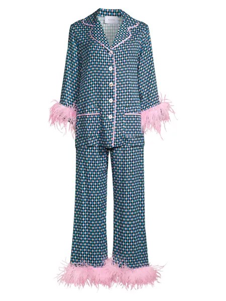 Праздничный пижамный комплект с перьями Sleeper, нави