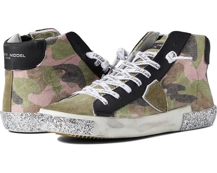 Кроссовки Philippe Model PRSX High Sneaker, цвет Camouflage/Militaire Fuchsia