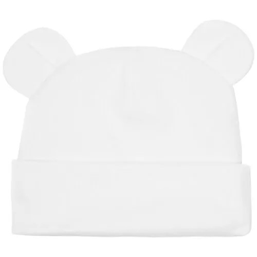 Чепчик бини Amarobaby Nature essence bear, размер 44-46, белый