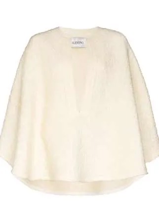 Valentino шерстяной кейп с вырезом
