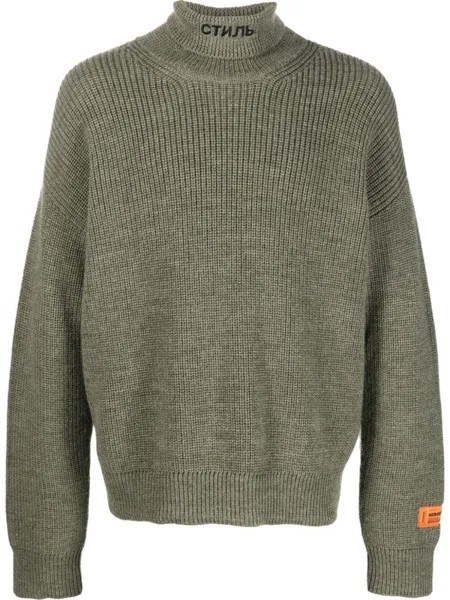 Heron Preston джемпер с надписью 'Стиль', зеленый