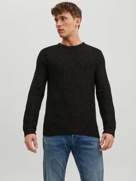 Пуловер Jack & Jones Langarm Grobstrick Rundhals Sweater JJEDAMIAN, черный