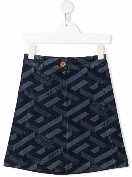 Versace Kids джинсовая юбка La Greca