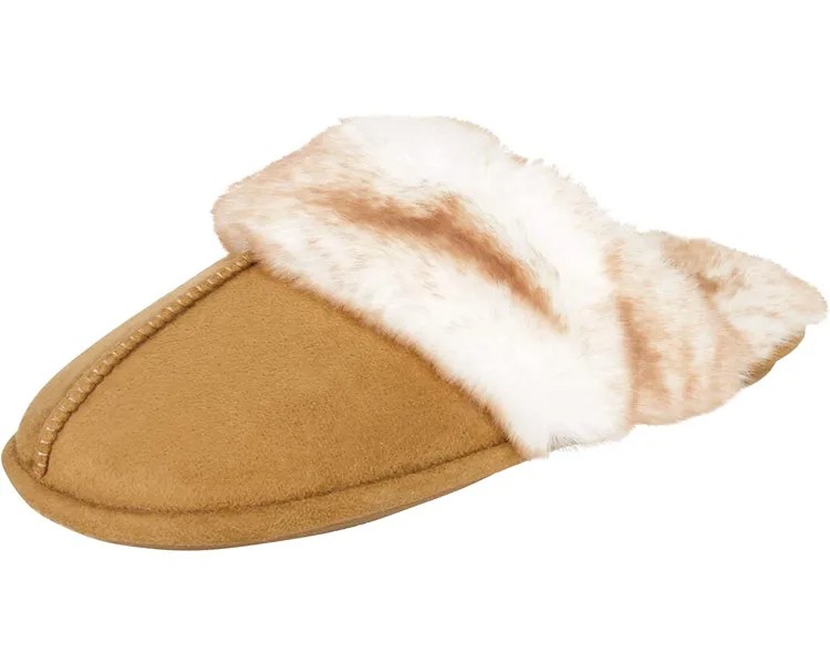 Слипперы Women's Comfy Faux Fur House Slipper Scuff Memory Foam Slip on Anti-Skid Sole Jessica Simpson, тан