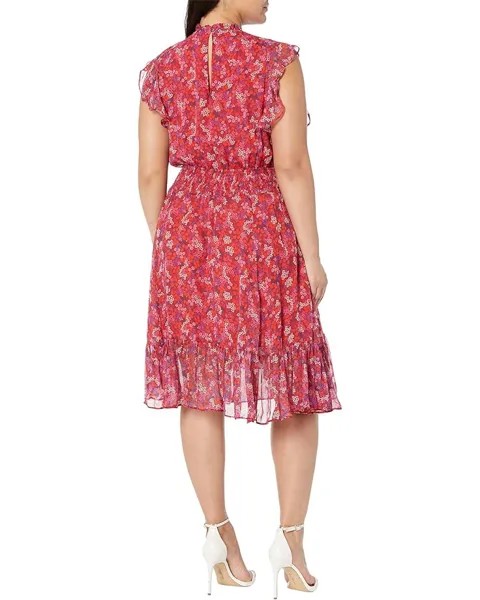 Платье Draper James Plus Size Kacey Faux Wrap Dress in Ditsy Floral, цвет Raspberry Pink