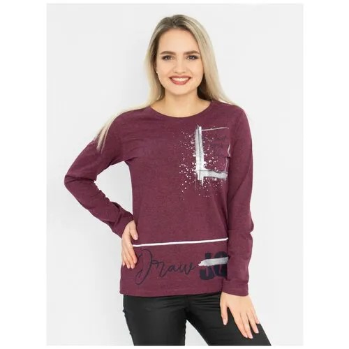 Лонгслив Style Margo, хлопок, размер 44, бордовый