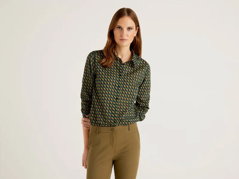 Рубашка женская United Colors of Benetton 21A_5OA95Q8U4 разноцветная XS