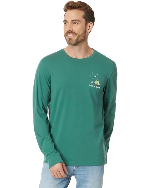 Футболка Life is Good Take It Outside Camping Long Sleeve Crusher-Lite Tee, цвет Spruce Green