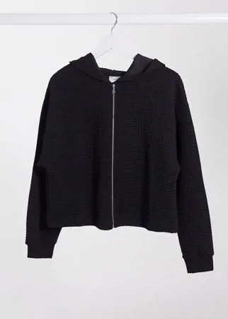 Стеганый худи на молнии ASOS DESIGN-Черный