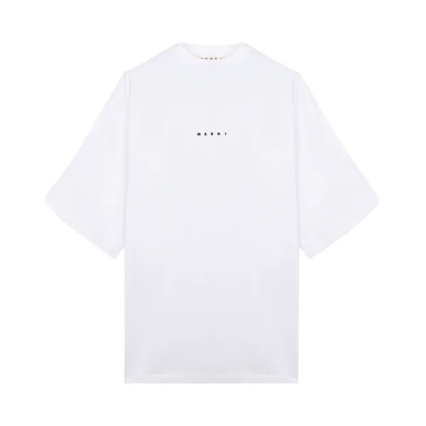 Футболка Marni Organic Cotton Jersey Logo T-Shirt II 'Lily White', белый