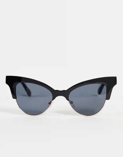 Солнцезащитные очки «кошачий глаз» черного цвета с оправой на половину линзы I Saw It First-Черный