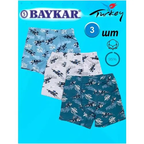 Трусы BAYKAR, размер (11-12Л)6, серый, голубой, зеленый