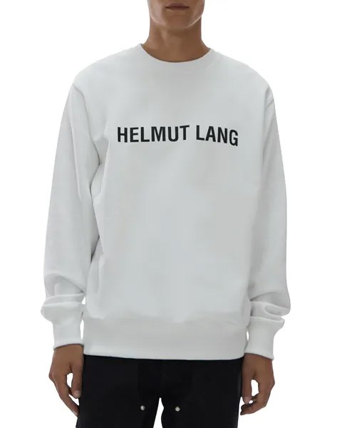 Хлопковая толстовка с круглым вырезом и принтом логотипа Helmut Lang