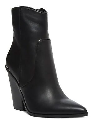 STEVE MADDEN Женские черные кожаные ботинки в стиле вестерн с редким острым носком 11 M