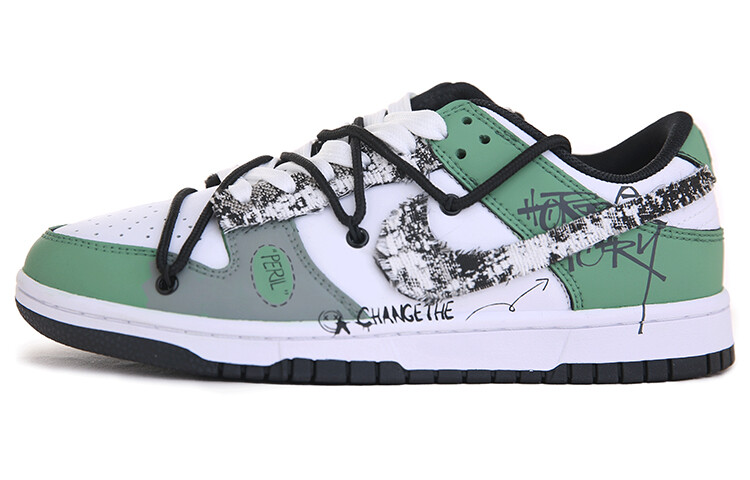 Кроссовки Nike Dunk Skateboarding Shoes Women's Low-top Green/gray, зеленый