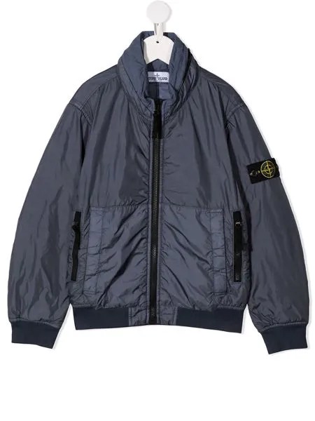 Stone Island Junior бомбер с нашивкой-логотипом