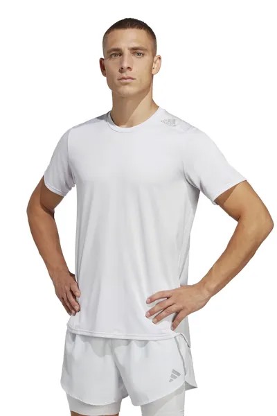 Беговая футболка с логотипом Adidas Performance, серый