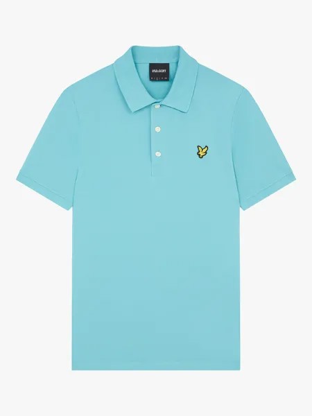 Однотонная футболка-поло Lyle & Scott, W990 Alpine Sky