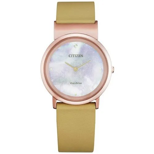 Наручные часы CITIZEN Eco-Drive EG7073-16Y, бежевый, коричневый