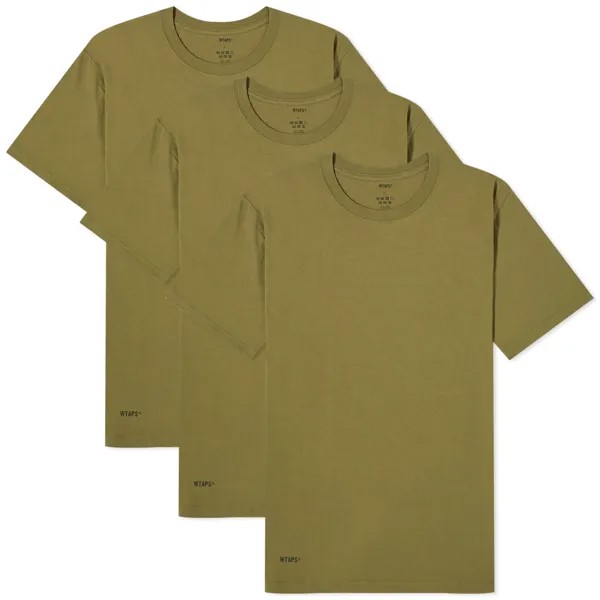 Футболка Wtaps 01 Skivvies 3-Pack, цвет Olive Drab