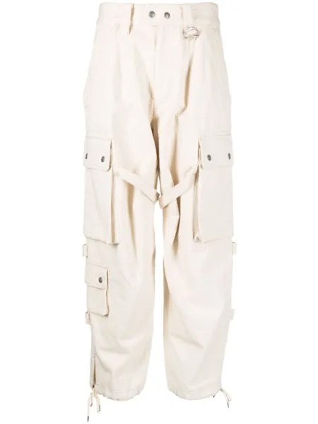 ISABEL MARANT укороченные джинсы карго, нейтральный цвет