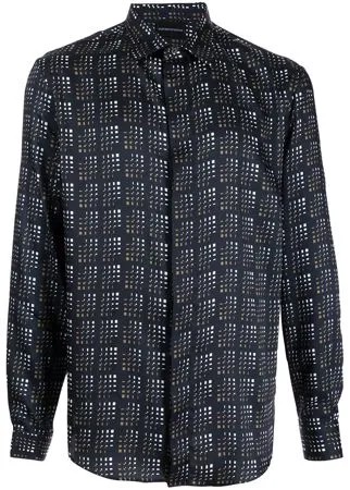Emporio Armani клетчатая рубашка с длинными рукавами