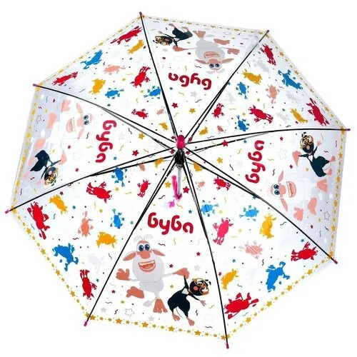 Зонт детский Буба r-50см, прозрачный, полуавтомат,UM50T-BUBA, Играем Вместе в кор.5*12шт