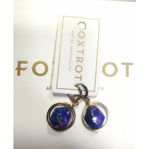 Серьги FOXTROT, фиолетовый, синий