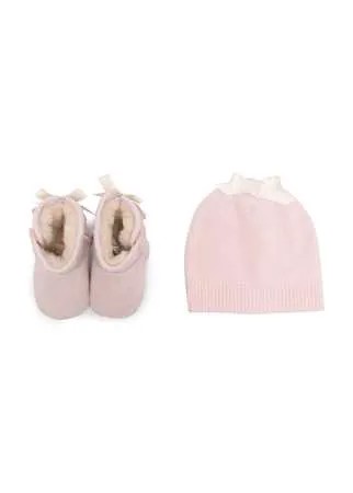 UGG Kids комплект из пинеток и шапки с нашивкой-логотипом