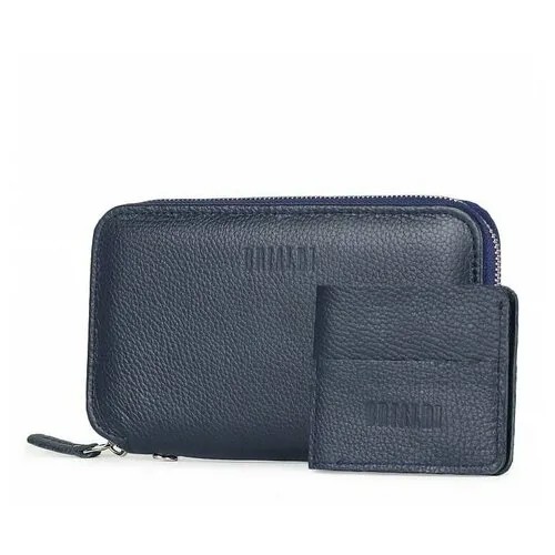 Мужской клатч 2 в 1 из натуральной кожи Brialdi Drake relief brown (коричневый) с ремешком на запястье и отделением для телефона
