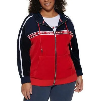Tommy Hilfiger Sport Женская велюровая худи с цветными блоками Loungewear Plus BHFO 5409