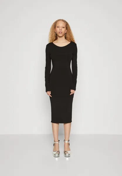 Платье из джерси WAL G. EVA WATERFALL BACK MIDI, черный
