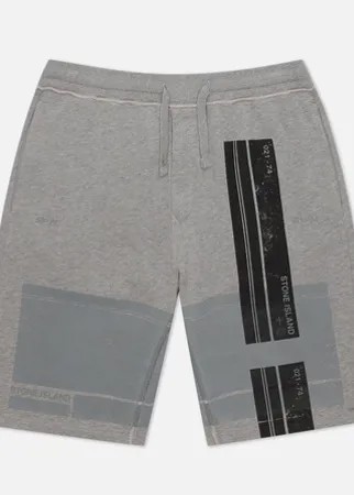 Мужские шорты Stone Island Block Bermuda Cotton Fleece, цвет серый, размер XL