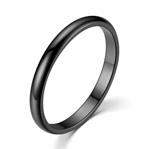 Кольцо помолвочное TASYAS, размер 15.5, черный