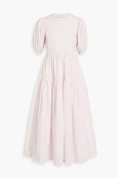Многоярусное платье миди Karoline из хлопкового поплина с открытой спиной Cecilie Bahnsen, пастельно-розовый