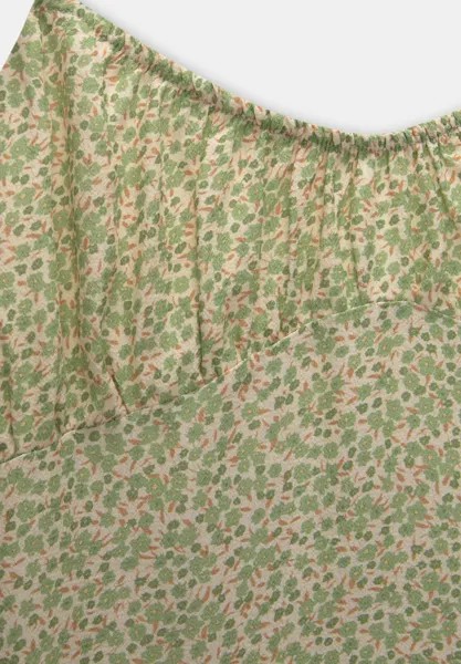 Повседневное платье WITH GATHERED DETAIL AND BOW PULL&BEAR, зеленый