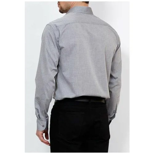 Рубашка мужская длинный рукав BERTHIER GLENN-0425/ Fit-R(0-1), Полуприталенный силуэт / Regular fit, цвет Серый, рост 174-184, размер ворота 40
