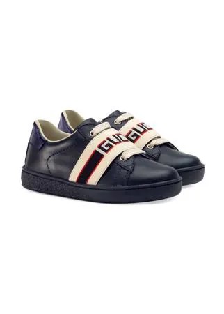Gucci Kids кеды Ace с полосками Gucci