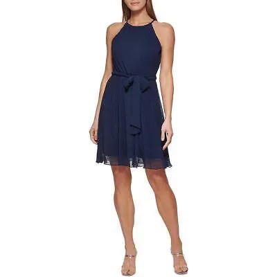 Женское летнее мини-платье DKNY без рукавов с лямкой на шее Petites BHFO 4461