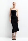 Платье из джерси STRAPLESS GATHERED Pull&Bear, черный