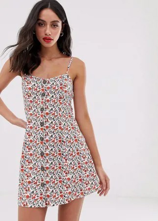 Сарафан мини на пуговицах ASOS DESIGN-Мульти