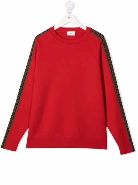 Fendi Kids толстовка с рукавами реглан и логотипом FF